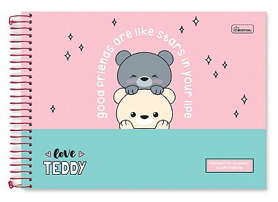 Caderno de Desenho Capa Dura Love Teddy LTD02