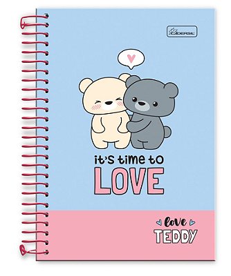 Caderno ¼ capa dura Love Teddy LT1401