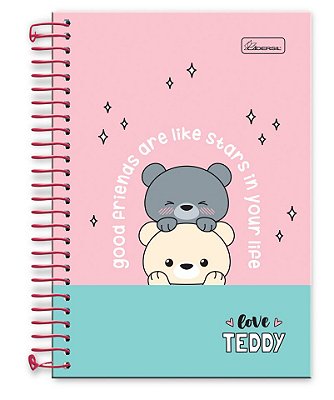 Caderno ¼ capa dura Love Teddy LT1402