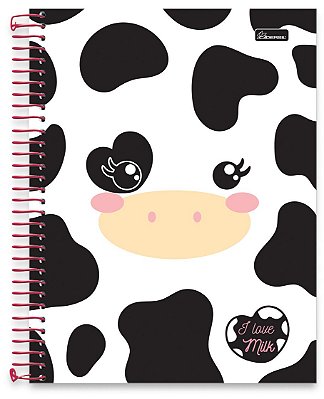 Caderno universitário 01 matéria capa dura I Love Milk ILM04