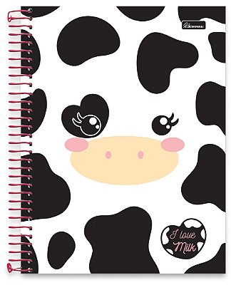 Caderno universitário 12 matérias capa dura I Love Milk ILM04