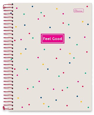 Caderno universitário 01 matéria capa dura Feel Good FG03