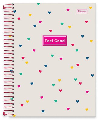 Caderno universitário 10 matérias capa dura Feel Good FG01