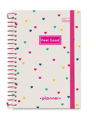 Planner Espiralado Capa Dura Com Elástico Formato Feel Good FGPB01