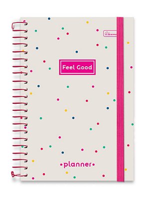 Planner Espiralado Capa Dura Com Elástico Formato Feel Good FGPB03