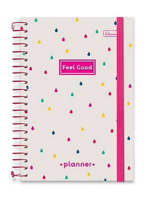 Planner Espiralado Capa Dura Com Elástico Formato Feel Good FGPB04