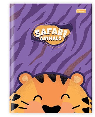 Caderno Capa Dura Costurado Brochura ¼ Safari Animals SNB1403