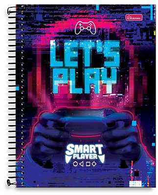 Caderno universitário 10 matérias capa dura Smart Player SP01