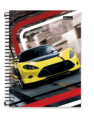 Caderno colegial 15 matérias capa dura Speed Max SM01