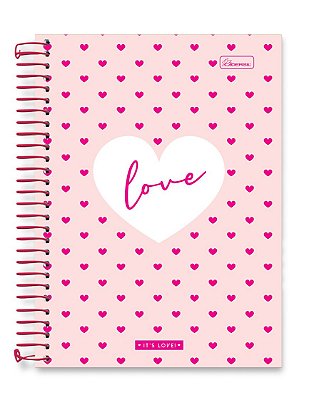 Caderno colegial 01 matéria capa dura It's Love IL02