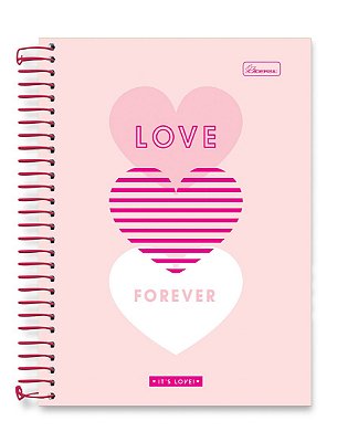 Caderno colegial 01 matéria capa dura It's Love IL03