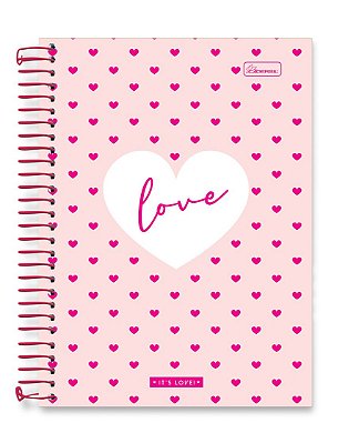 Caderno colegial 10 matérias capa dura It's Love IL02