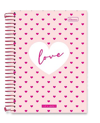 Caderno colegial 15 matérias capa dura It's Love IL02