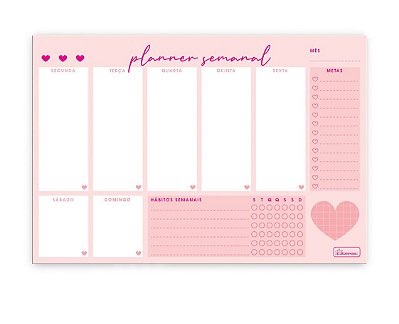 Planner Blocado Semanal Permanente It's Love ILBP01