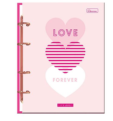 Caderno Colegial Argolado - Folhas Coloridas It's Love ILCA03