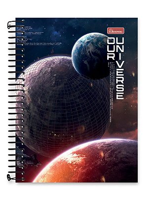 Caderno colegial 10 matérias capa dura Our Universe UN01