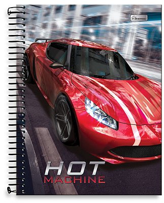 Caderno universitário 10 matérias capa dura Hot Machine HM01
