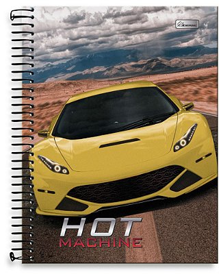 Caderno universitário 12 matérias capa dura Hot Machine HM04