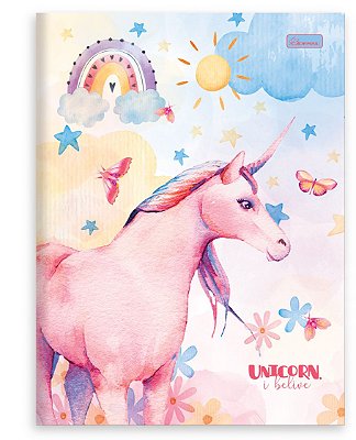 Caderno Capa Dura Costurado Brochura ¼ Unicorn, I Believe UIBB1401