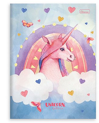 Caderno Capa Dura Costurado Brochura Univ. Unicorn, I Believe UIBB02