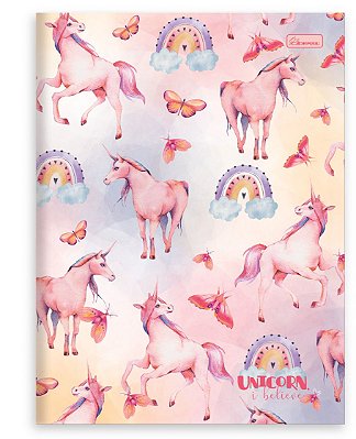 Caderno Capa Dura Costurado Brochura Univ. Unicorn, I Believe UIBB03