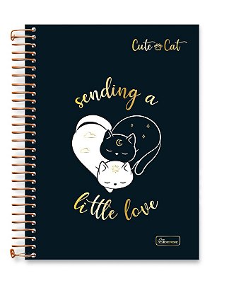 Caderno colegial 01 matéria capa dura Cute Cat CC03