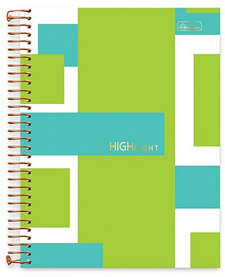 Caderno universitário 10 matérias capa dura Highlight HL04