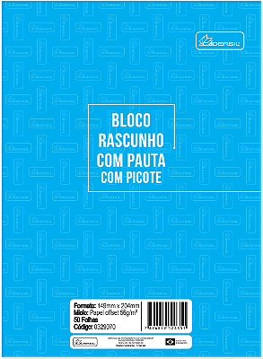 RASCUNHO COM PICOTE COM PAUTA - GRANDE Offset 90g 50 folhas (pacote com 10 unidades )