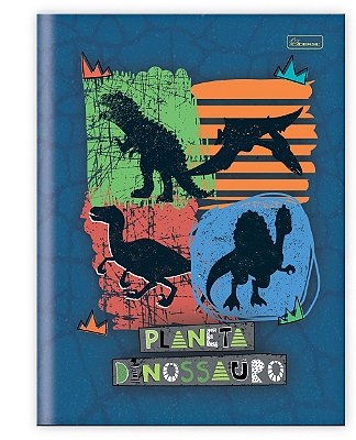 Caderno Brochura Costurado Capa Dura 1/4 Planeta Dinossauro PDB01