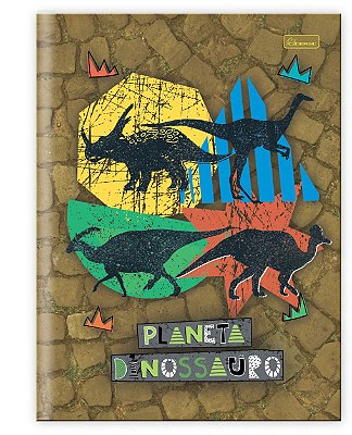 Caderno Brochura Costurado Capa Dura 1/4 Planeta Dinossauro PDB03