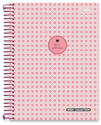 Caderno universitário 12 matérias capa dura Wish Collection WC02