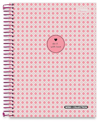 Caderno universitário 15 matérias capa dura Wish Collection WC02