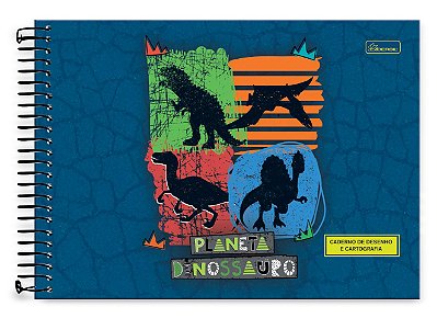 Caderno de Desenho e Cartografia Capa Dura Planeta Dinossauro PDD01