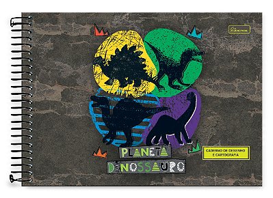 Caderno de Desenho e Cartografia Capa Dura Planeta Dinossauro PDD02