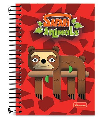 Caderno 1/4 capa dura Safari Animals SN1404