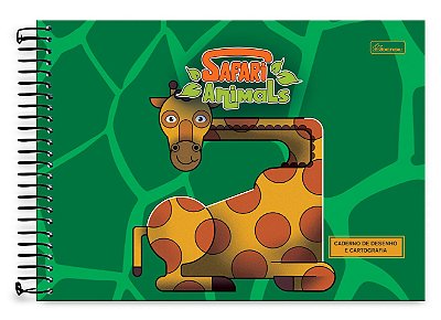 Caderno de Desenho e Cartografia Capa Dura Safari Animals SND02