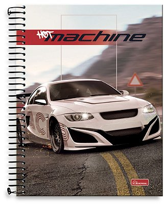 Caderno universitário 01 matéria capa dura Hot Machine HM01