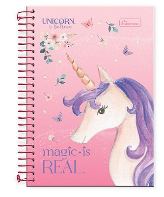 Caderno universitário 15 matérias capa dura Unicorn, I Believe UIB02