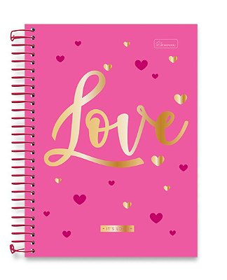 Caderno colegial 10 matérias capa dura It's Love IL01