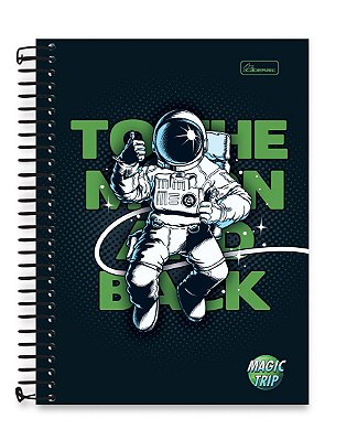 Caderno colegial 15 matérias capa dura Magic Trip MT04