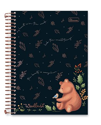 Caderno colegial 10 matérias capa dura Woodland WL01