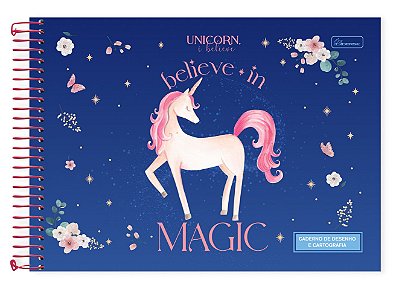 Caderno de Desenho Capa Dura Unicorn, I Believe UIBD01