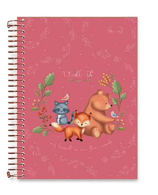 Caderno colegial 10 matérias capa dura Woodland WL03