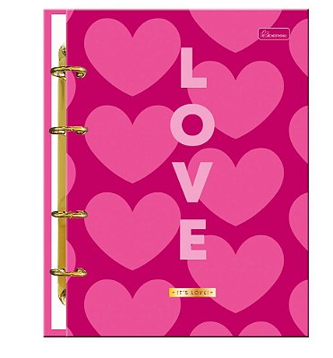 Caderno Colegial Argolado - Folhas Coloridas It's Love ILCA02