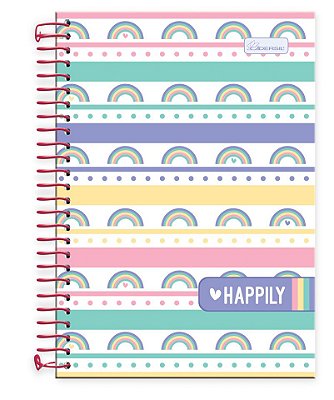 Caderno 1/4 capa dura Happily HP1402