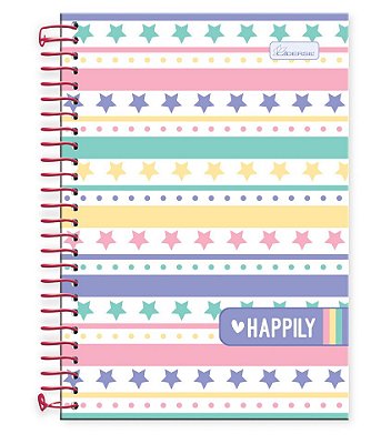 Caderno 1/4 capa dura Happily HP1403