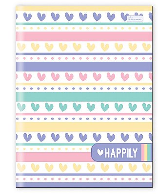 Caderno Brochura Costurado Capa Dura Univ. Happily HPB01