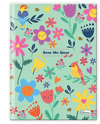 Caderno Brochura Costurado Capa Dura 1/4 Bem Me Quer BMB02