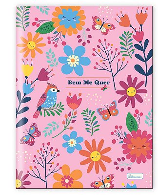 Caderno Brochura Costurado Capa Dura 1/4 Bem Me Quer BMB04