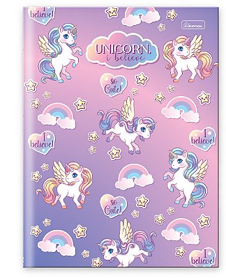 Caderno Capa Dura Costurado Brochura ¼ Unicorn, I Believe UIBB02